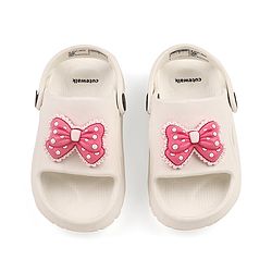Cute Walk by Babyhug Clogs With Bow Applique - White