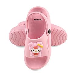 Cute Walk by Babyhug Clogs With Kitty Applique - Pink