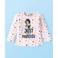 Babyhug Disney Single Jersey Knit Full Sleeves Tops with Disney Princes Graphics Pack of 3 - Pink Light Green & White