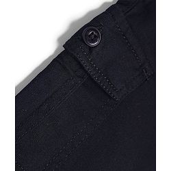 Babyhug Twill Lycra Full Length Solid Color Joggers - Black