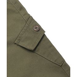 Babyhug Twill Lycra Full Length Solid Color Stretchable Joggers - Olive Green