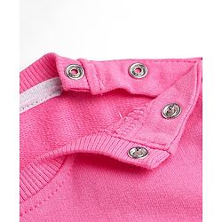 Babyhug Cotton Knit Full Sleeves Sweatshirt With Floral Print - Pink