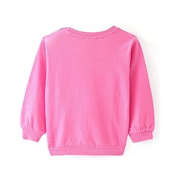 Babyhug Cotton Knit Full Sleeves Sweatshirt With Floral Print - Pink