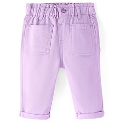 Babyhug Twill Lycra Capri Pants with Stretch Solid Colour - Mauve
