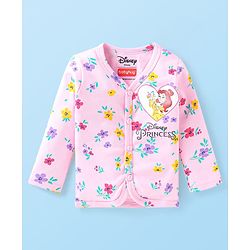 Babyhug Disney Interlock Knit Full Sleeves Jhablas with Disney Princess Graphics Pack of 3 - White Pink & Sea Green