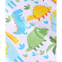 Babyhug 100% Cotton Knit Full Sleeves Romper with Dino Print Pack of 2 - Blue & White