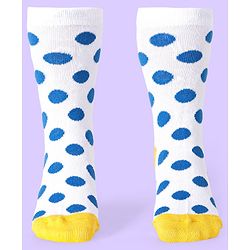 Cute Walk by Babyhug Knit Antibacterial Ankle Length Socks With Polka Dot & Unicorn Print Pack of 3 - White Blue & Grey