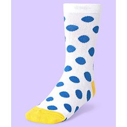 Cute Walk by Babyhug Knit Antibacterial Ankle Length Socks With Polka Dot & Unicorn Print Pack of 3 - White Blue & Grey