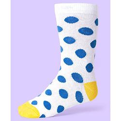Cute Walk by Babyhug Knit Antibacterial Ankle Length Socks With Polka Dot & Unicorn Print Pack of 3 - White Blue & Grey