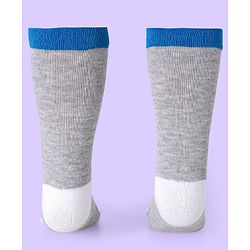 Cute Walk by Babyhug Knit Antibacterial Ankle Length Socks With Polka Dot & Unicorn Print Pack of 3 - White Blue & Grey