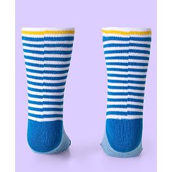 Cute Walk by Babyhug Knit Antibacterial Ankle Length Socks With Polka Dot & Unicorn Print Pack of 3 - White Blue & Grey