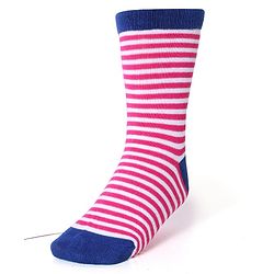 Cute Walk by Babyhug Cotton Lycra Knit Anti-bacterial Socks Stripes & Rainbow Design Pack of 3 - Pink & Blue