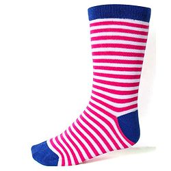 Cute Walk by Babyhug Cotton Lycra Knit Anti-bacterial Socks Stripes & Rainbow Design Pack of 3 - Pink & Blue