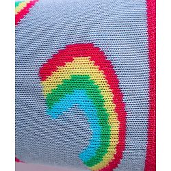Cute Walk by Babyhug Cotton Lycra Knit Anti-bacterial Socks Stripes & Rainbow Design Pack of 3 - Pink & Blue