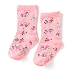 Cute Walk by Babyhug Ankle Length Socks With Floral & Polka Dot Design Pack of 3 - Dark Pink Blue & Pink