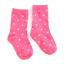 Cute Walk by Babyhug Ankle Length Socks With Floral & Polka Dot Design Pack of 3 - Dark Pink Blue & Pink