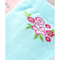 Cute Walk by Babyhug Ankle Length Socks With Floral & Polka Dot Design Pack of 3 - Dark Pink Blue & Pink