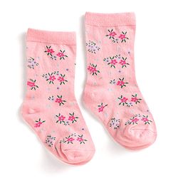 Cute Walk by Babyhug Ankle Length Socks With Floral & Polka Dot Design Pack of 3 - Dark Pink Blue & Pink