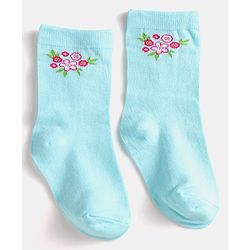 Cute Walk by Babyhug Ankle Length Socks With Floral & Polka Dot Design Pack of 3 - Dark Pink Blue & Pink