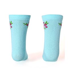 Cute Walk by Babyhug Ankle Length Socks With Floral & Polka Dot Design Pack of 3 - Dark Pink Blue & Pink