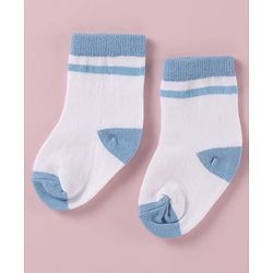 Cute Walk by Babyhug Cotton Knit Anti Bacterial Ankle Length Socks With Polka Dots & Bunny Print -  White