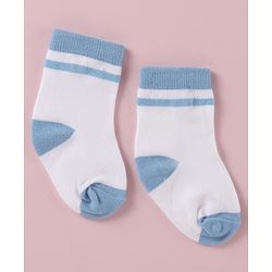 Cute Walk by Babyhug Cotton Knit Anti Bacterial Ankle Length Socks With Polka Dots & Bunny Print -  White