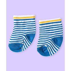 Cute Walk by Babyhug Knit Ankle Length Antibacterial Socks with Bear Design & Stripes Pack of 3 - White & Grey
