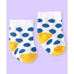 Cute Walk by Babyhug Knit Ankle Length Antibacterial Socks with Bear Design & Stripes Pack of 3 - White & Grey