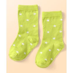 Cute Walk by Babyhug Knit Ankle Length Socks With Star Design Pack of 3 - Green & Grey