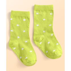 Cute Walk by Babyhug Knit Ankle Length Socks With Star Design Pack of 3 - Green & Grey