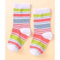 Cute Walk by Babyhug Knit Ankle Length Socks With Star Design Pack of 3 - Green & Grey