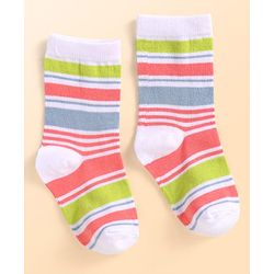 Cute Walk by Babyhug Knit Ankle Length Socks With Star Design Pack of 3 - Green & Grey