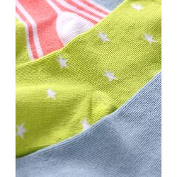 Cute Walk by Babyhug Knit Ankle Length Socks With Star Design Pack of 3 - Green & Grey