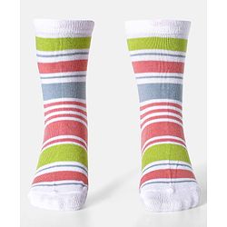 Cute Walk by Babyhug Knit Ankle Length Socks With Star Design Pack of 3 - Green & Grey