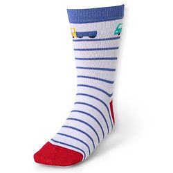 Cute Walk by Babyhug Ankle Length Socks With Vehicle Print Pack of 3 - White & Blue