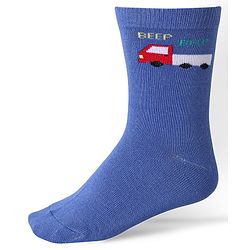 Cute Walk by Babyhug Ankle Length Socks With Vehicle Print Pack of 3 - White & Blue