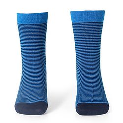 Cute Walk by Babyhug Cotton Lycra Knit Anti-bacterial Socks Strips Stars & Astronaut Design Pack of 3 - Blue Black & Gray