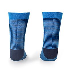 Cute Walk by Babyhug Cotton Lycra Knit Anti-bacterial Socks Strips Stars & Astronaut Design Pack of 3 - Blue Black & Gray