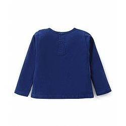 Babyhug Cotton Knit Full Sleeves Night Suit with Fox & Floral Print - Navy