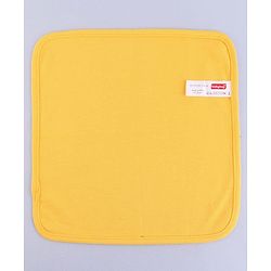 Babyhug Disney Interlock Cotton Knit Wash cloth With Cars Graphics L 30 cm x H 30 cm Pack Of 2 - Yellow & White