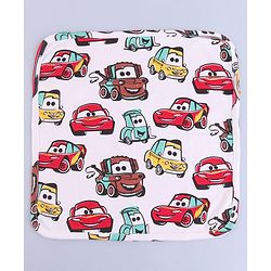 Babyhug Disney Interlock Cotton Knit Wash cloth With Cars Graphics L 30 cm x H 30 cm Pack Of 2 - Yellow & White