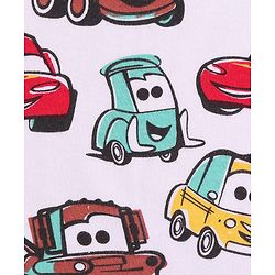 Babyhug Disney Interlock Cotton Knit Wash cloth With Cars Graphics L 30 cm x H 30 cm Pack Of 2 - Yellow & White