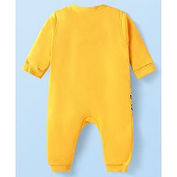 Babyhug Disney Interlock Knit Full Sleeves Front Open Rompers with Cars Graphics Pack of 2 - White & Yellow