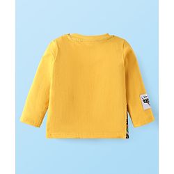 Babyhug Disney Single Jersey Knit Full Sleeves Cars Printed T-Shirts & Joggers Set - Yellow White & Blue
