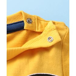 Babyhug Disney Single Jersey Knit Full Sleeves Cars Printed T-Shirts & Joggers Set - Yellow White & Blue