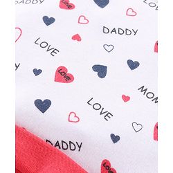 Babyhug 100% Cotton Knit Cap With Hearts Print - White