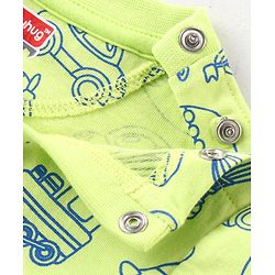 Babyhug Cotton Knit  Full Sleeves Night Suit Vehicles Print - Light Green