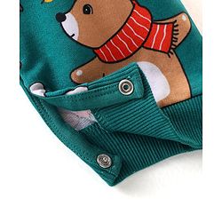 Babyhug Single Jersey Knit Full Sleeves Striped T-Shirt & Dungaree with Animal Print - Yellow & Green