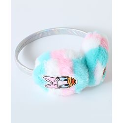 Babyhug Fur Ear Muffs with Daisy Duck Patch - White