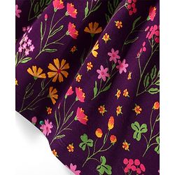 Babyhug Cotton Knit Full Sleeves Floral Printed Frock with Leggings - Wine